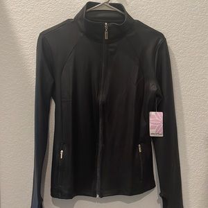 Black leather Jacket with matching leather tights. Never worn.